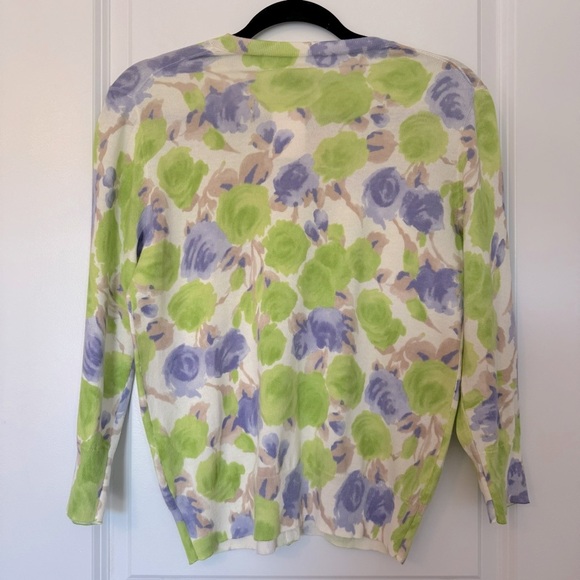 NWT J. Crew The Clare Watercolor Floral Cardigan Size Medium - Picture 2 of 6
